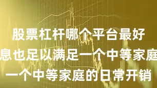 股票杠杆哪个平台最好用这笔利息也足以满足一个中等家庭的日常开销